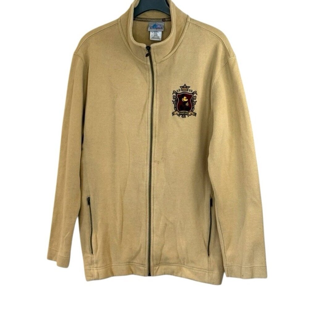 Disneyland Resorts Crown Mickey Mouse 1955 Embroidered Tan Jacket Size XL NWOT